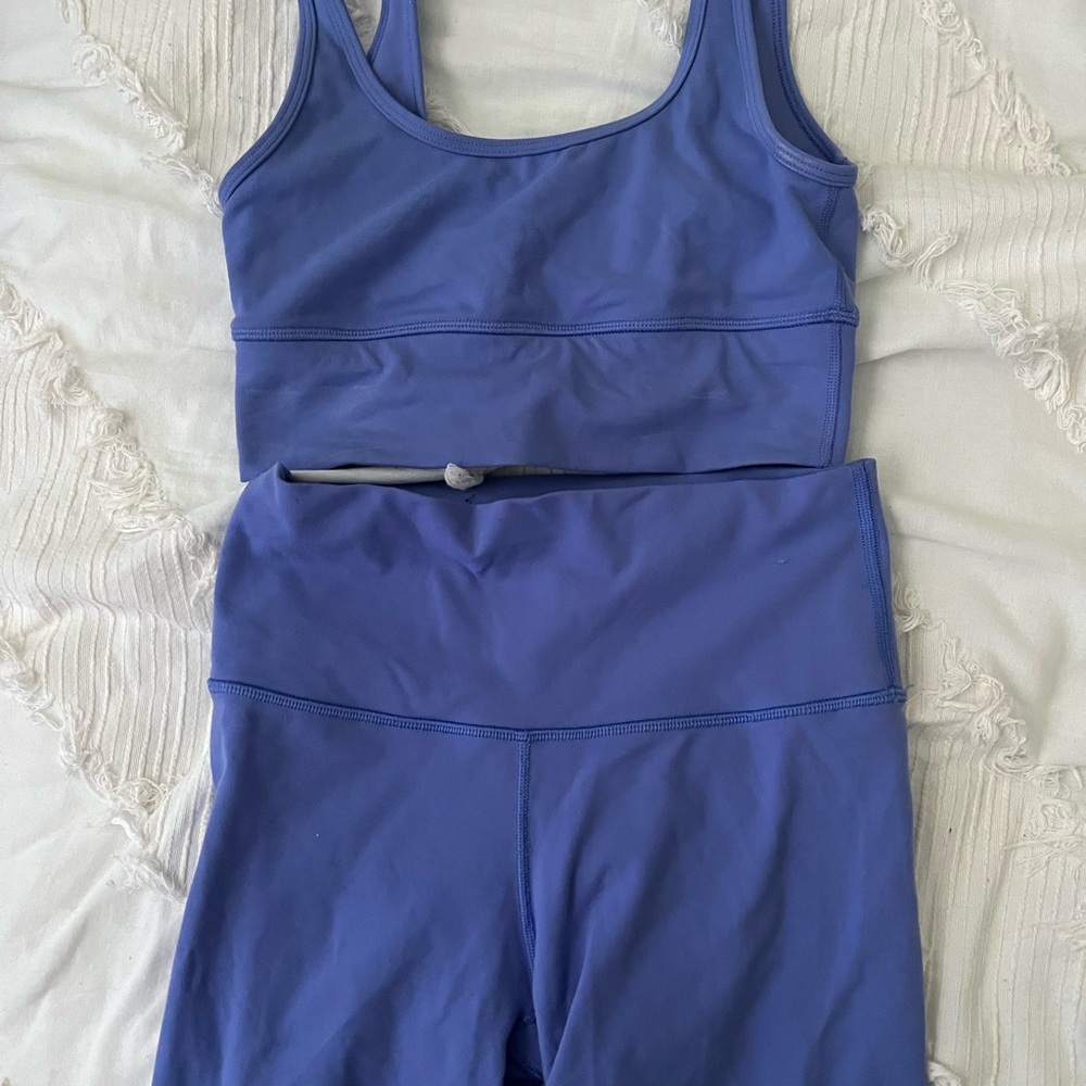 Aritzia Crop Tank Top in Periwinkle Blue